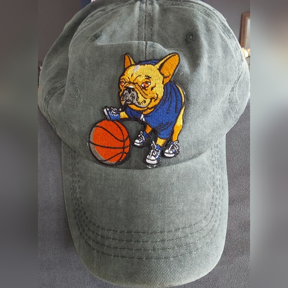 FRENCH BULLDOG DENIM BASEBALL CAP - Picture 1 of 5
